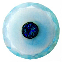 24-6.3 Other Materials - Opaline Blue Glass with Paste Pin Shank (1-3/8")
