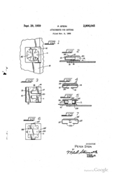 Button Cover Patent: 1959 - Attachments for Buttons