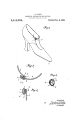 Shoe Button Cover Patent: 1922 - Ornamental Covering