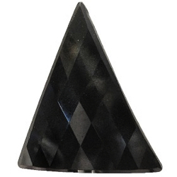 5-1 Back Types - Three shanks - Faceted Black Glass - Linear Shape (1-3/4")