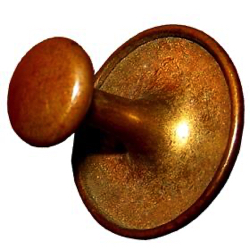 6-1.2 Rigid Post - Collar Button - Brass - BM "Checo Plate" (3/4")