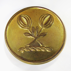25-5.2.2.3 Plants (corresponds to Sec. 19 - Fruits) - Crossed fruit surmounting a torse - gilded brass - 1"
