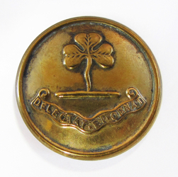 25-5.2.2.3 Plants (corresponds to Sec. 19 - Leaves) - Shamrock surmounting a torse with the family motto on a banner - gilded brass - 1"