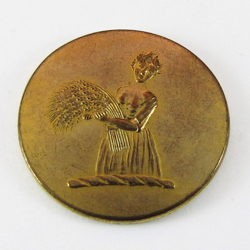 25-5.2.2.4 Other pictorials (corresponds to Sec. 20 - Women) - Woman holding reaping wheat surmounting a torse - gilded brass - 1"
